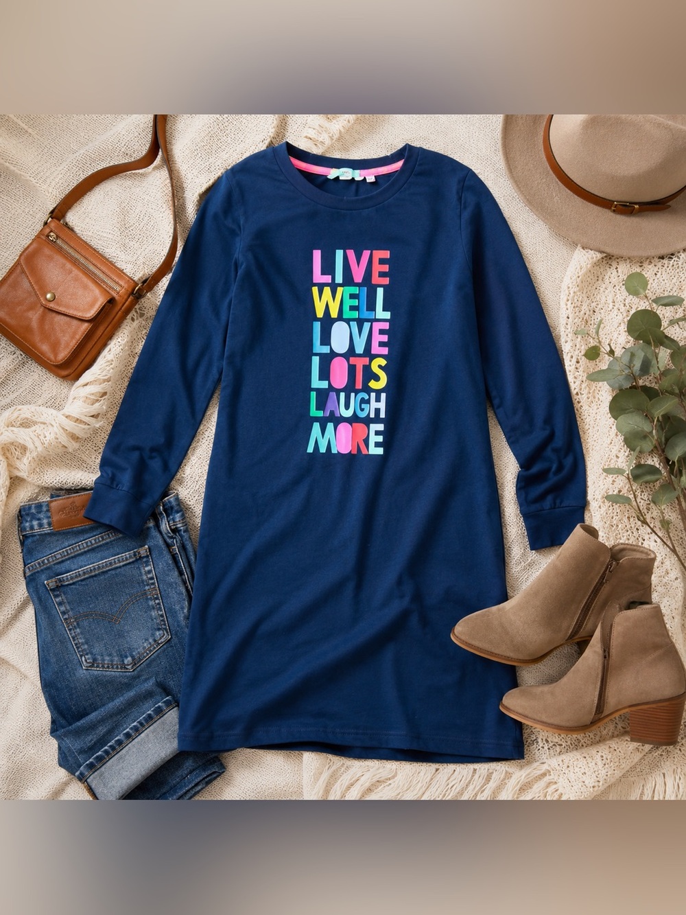 Boden Graphic Sweatshirt Dress Size 2R